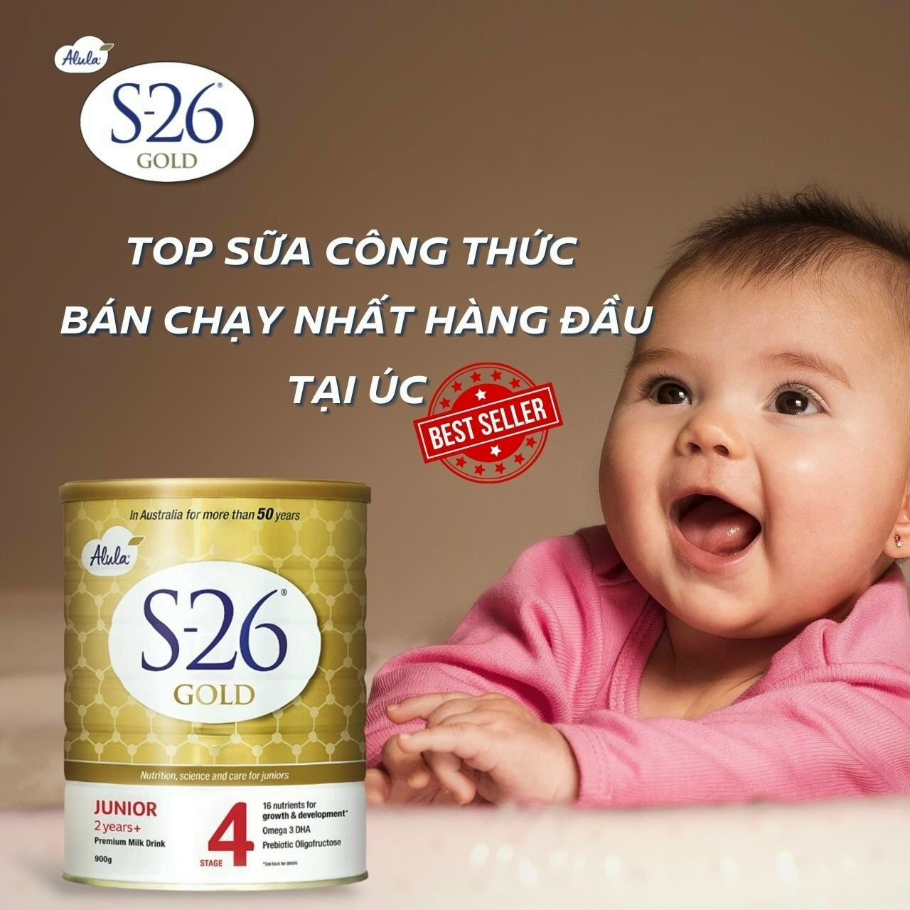 Sữa S26 số 1,2,3,4 gold 900g (MẪU MỚI)