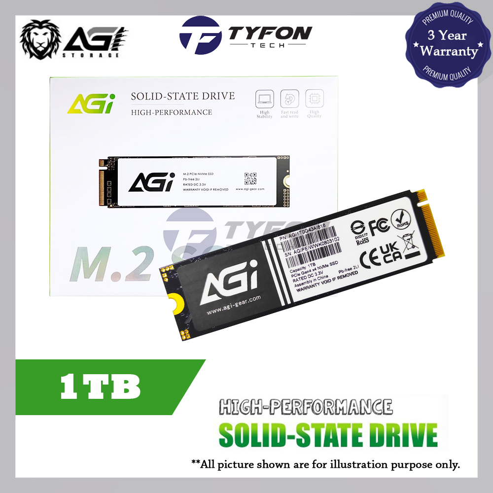 AGI 1TB PCIe NVMe M.2 2280 Gen 4x4 Solid State Drive SSD ...