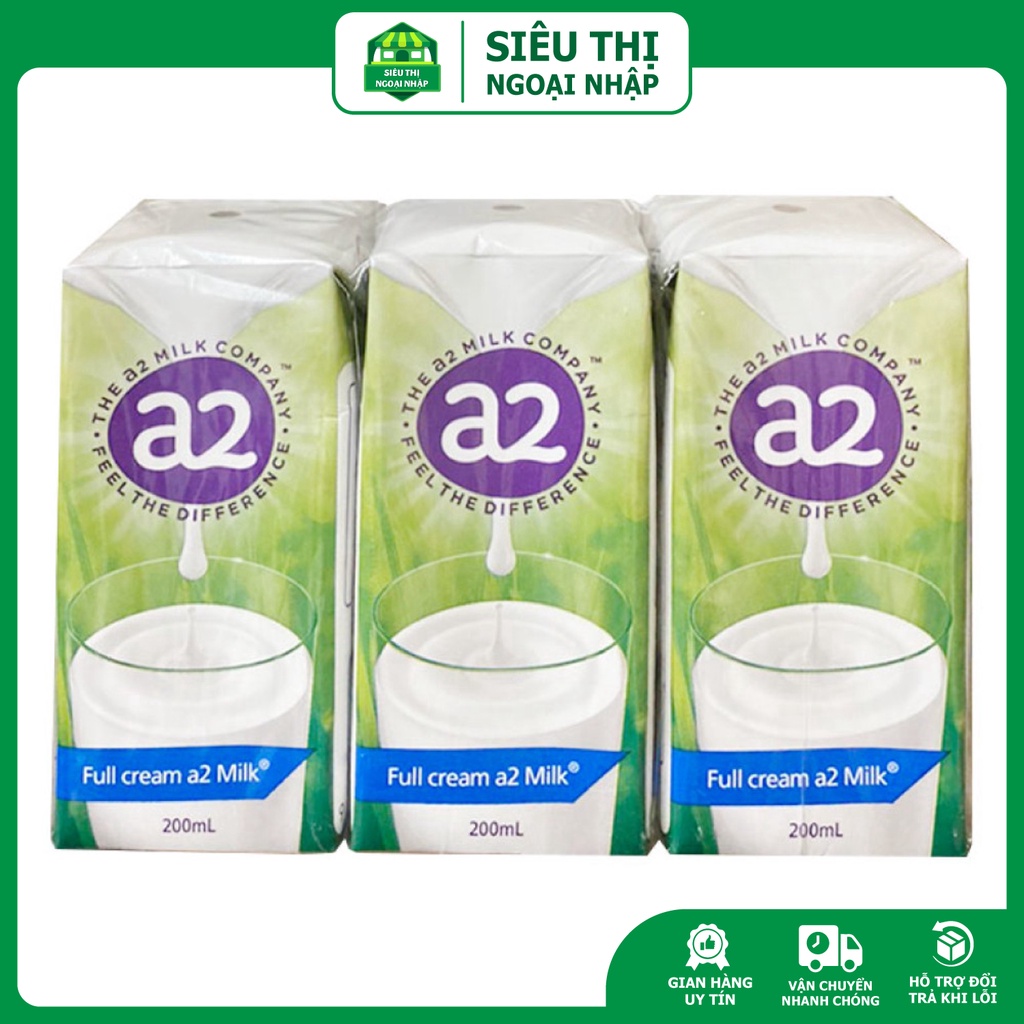 Sữa tươi nước A2 lốc 6 hộp Hàm Lượng Chất Béo Nguyên Chất
