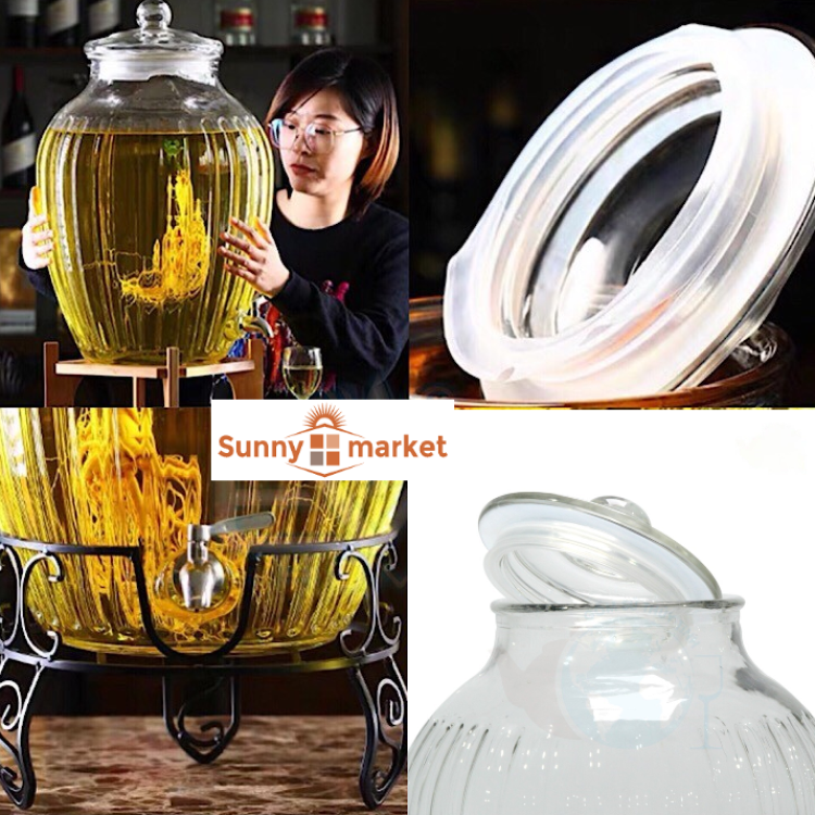 Bình ngâm sâm thủy tinh 217 dung tích 17 lít có van
