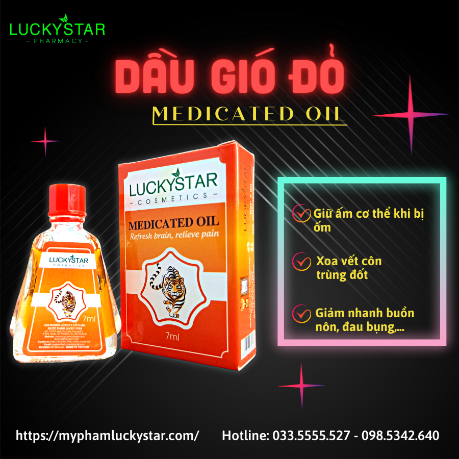 Dầu Gió Đỏ Lucky Star 7ml