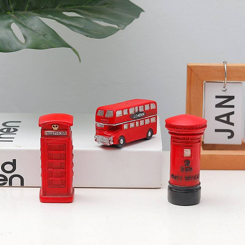 【Yibei Fairy Tale Toy City】1PC Red Bus Postbox Telephone Booth London ...