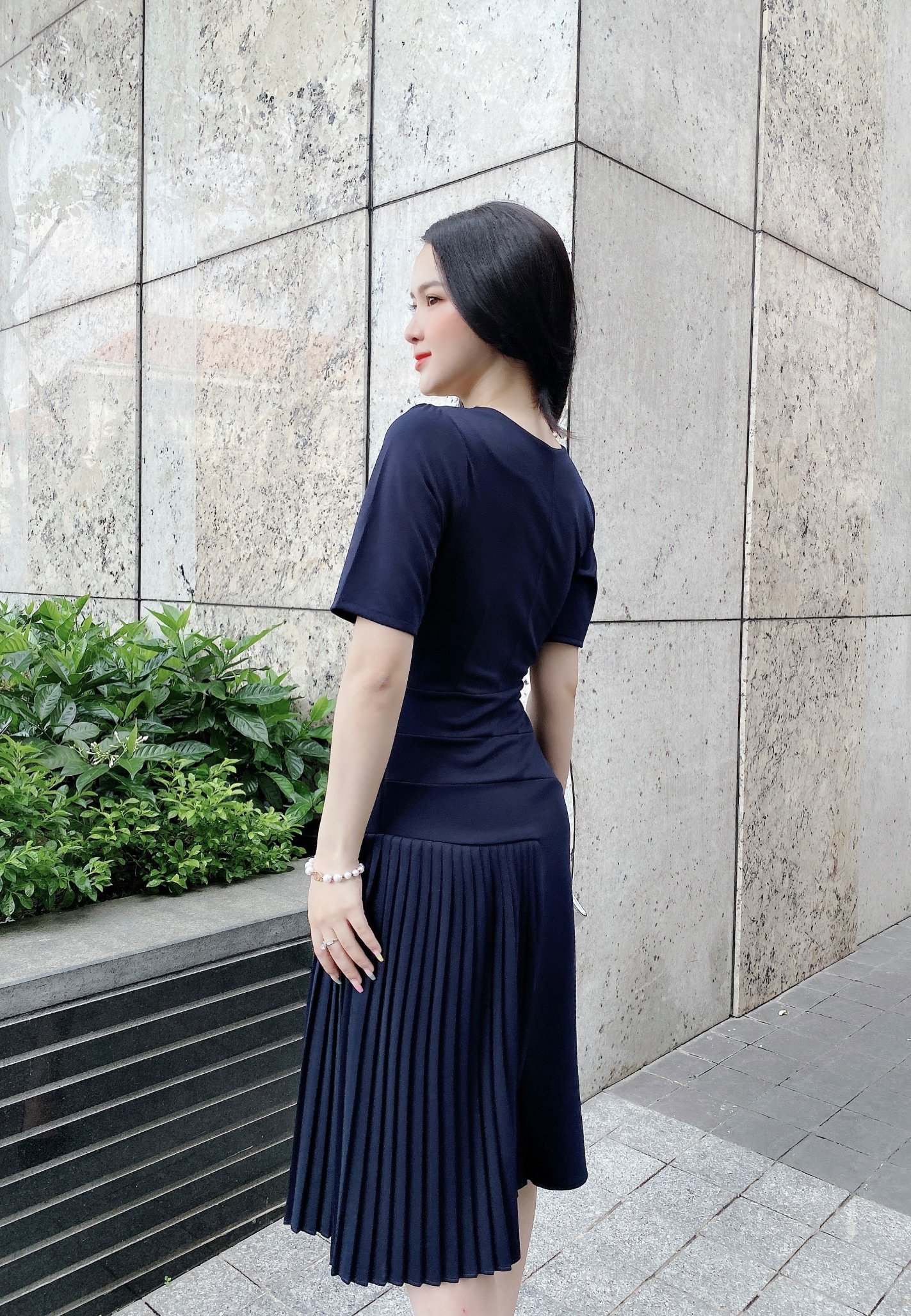 Đầm phối dập ly xinh đẹp