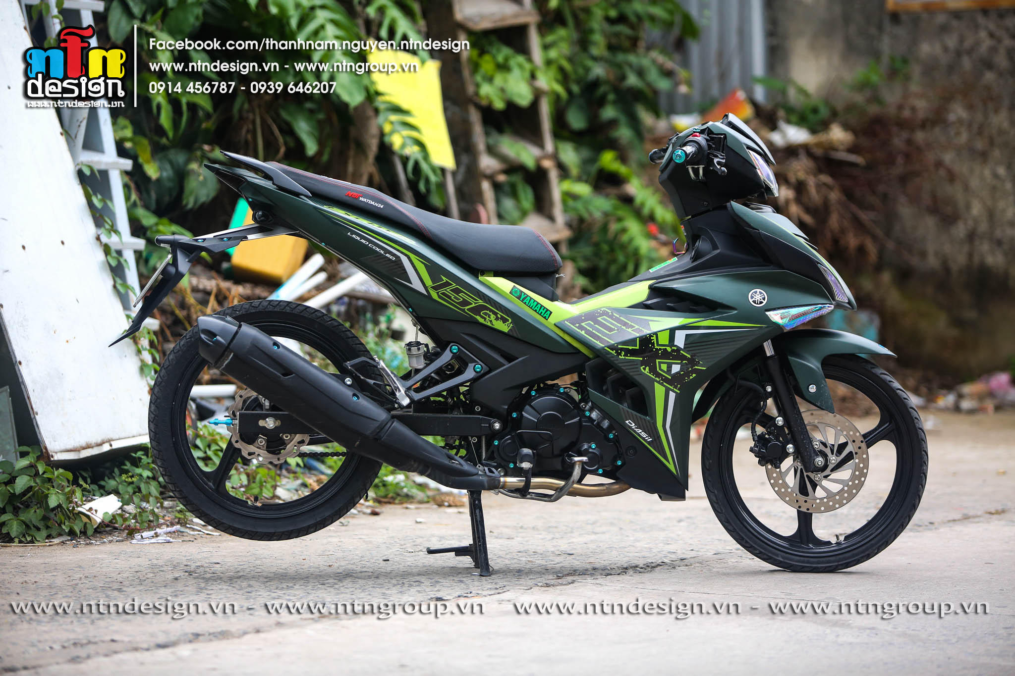 Tem rời Exciter 150 xanh lá mẫu chữ EX sọc đen trắng xanh siêu ngầu