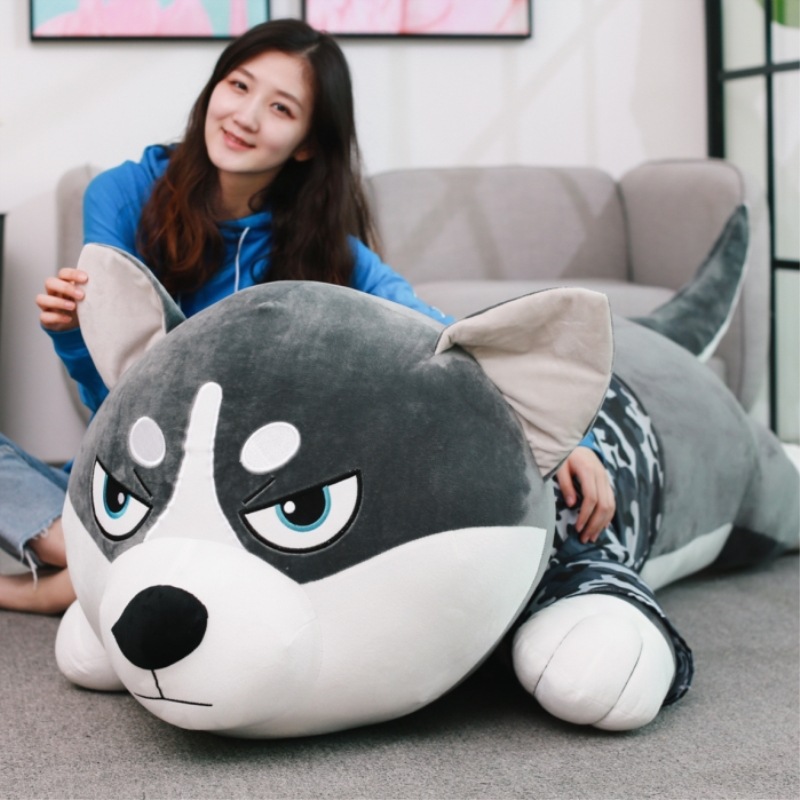 Gấu bông gối ôm chó husky chó ngáo nhồi bông khổng lồ, thú nhồi bông cute giá rẻ kích thước 1m2 1m4 1m6, qùa tặng dịp sinh nhật cho bạn bè người thân yêu