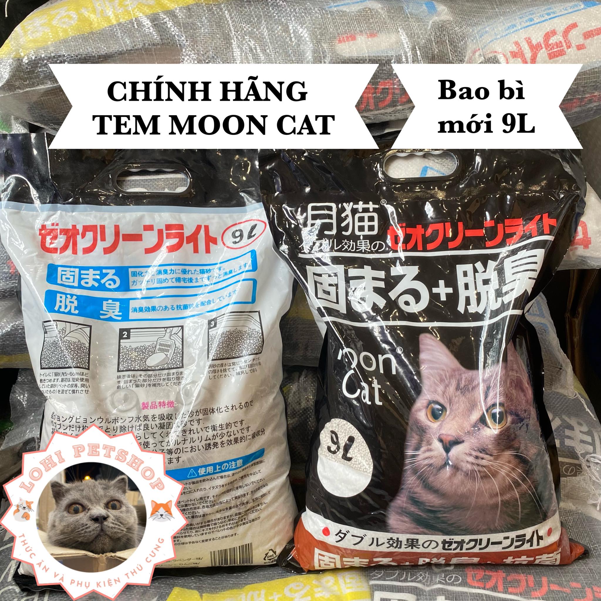 [CHÍNH HÃNG MOONCAT] Cát vệ sinh cho mèo - Cát nhật đen 9L
