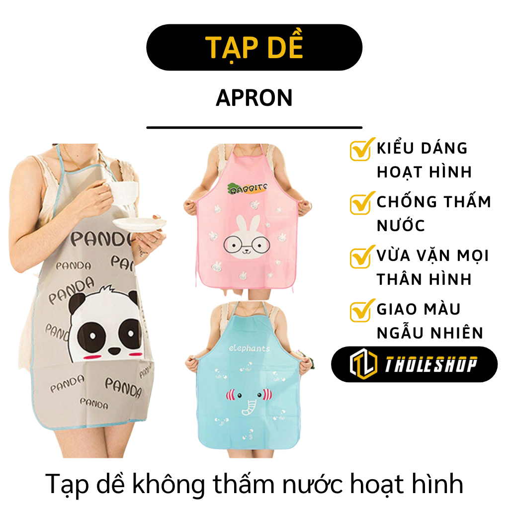 Tạp dề chống nước, chống nước - Tạp dề nhà bếp hình thú dễ thương chống thấm cho các bà nội trợ