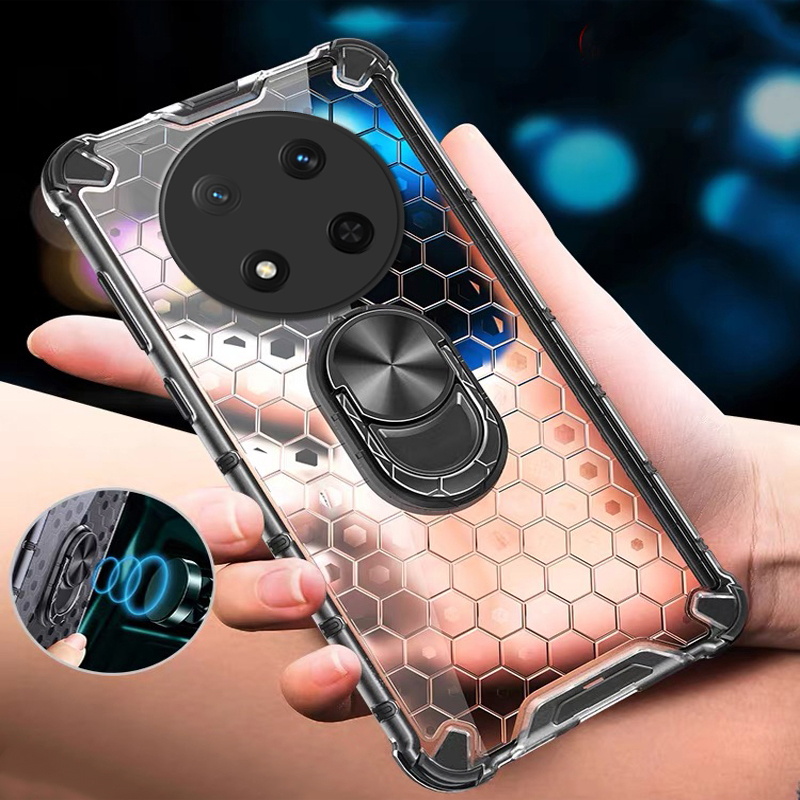Phone%20case%20Honor%20X9C%20Clear%20Honeycomb%20Design%20Rugged%20Silicone%20Armor%20Shockproof%20Kickstand%20Holder%20Back%20cover%20Honor%20X9C%205G%20-%20Image%2010