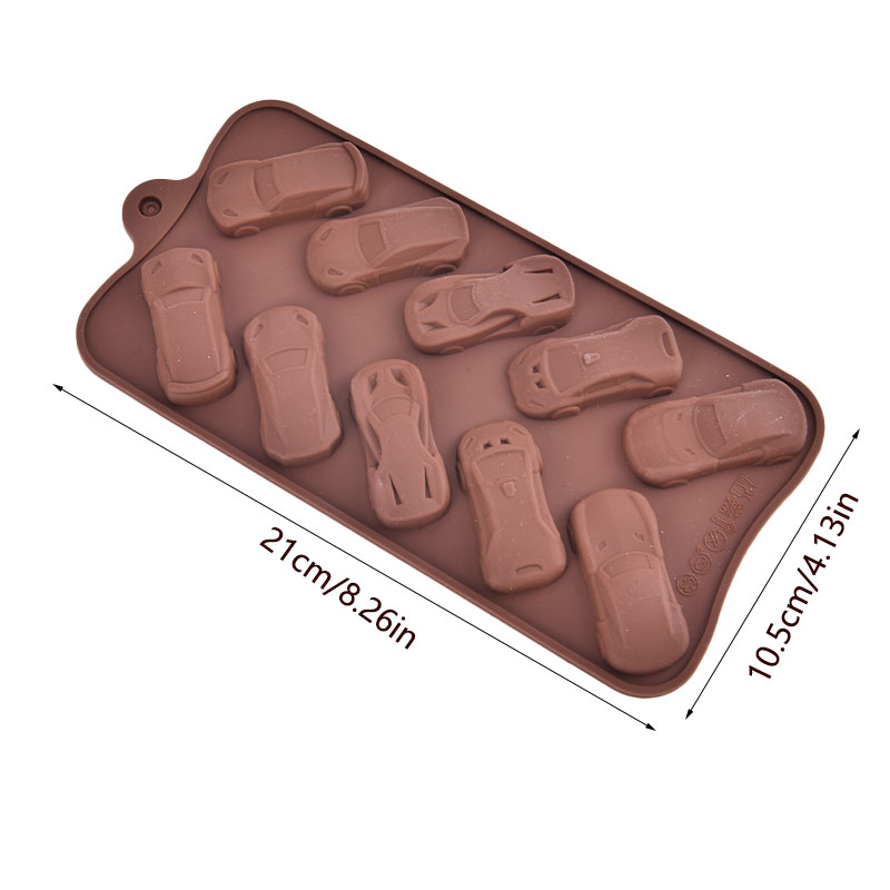 HE🔥 New Chocolate Molds Silicone Cake Mold 10 Cavity Car Shape Wedding Candy Baking