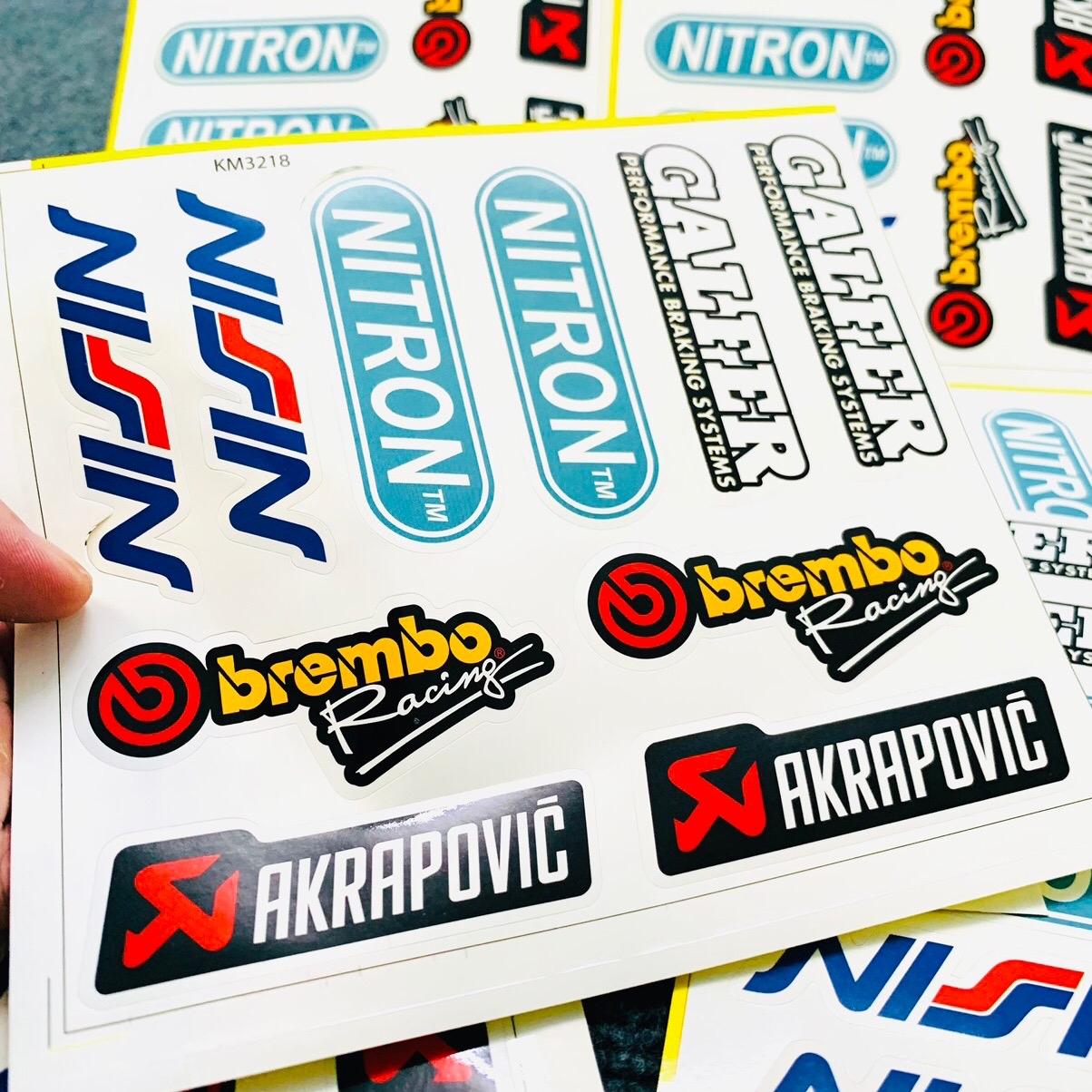 Bộ Tem 10 Nhãn Sticker Dán Xe Nhiều Vị Trí Siêu Đẹp