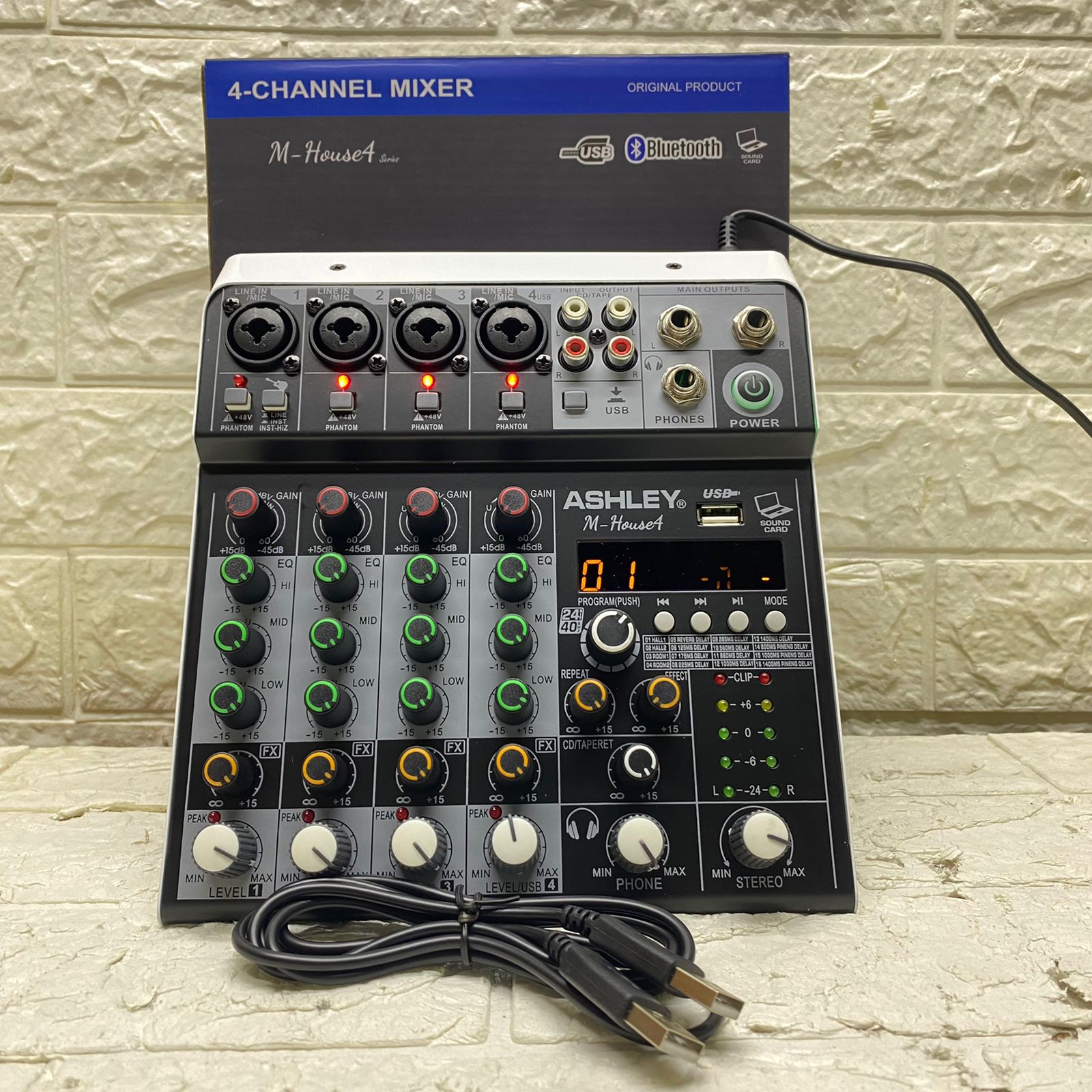 Mixer Audio ASHLEY MHouse 4 Original Product "4Channel" Bluetooth