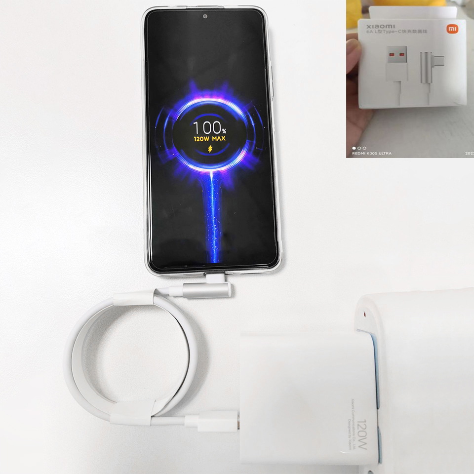 Xiaomi 120W 6A USB Type C Fast Charging Cable 90 Degree Elbow Game Kable For Mi 12 11 Pro Poco F4 Redmi K50 Black Shark Charger. 