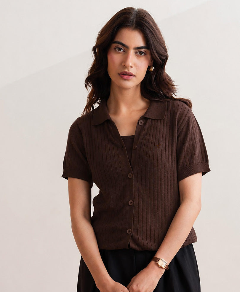 Fitted%20Chocolate%20Fine%20Knit%20Cardigan%20%20For%20Women%20FKPL-296-SS%20-%20Image%204
