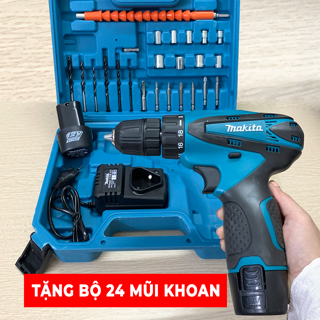 Máy khoan cầm tay makita pin 12v – khoan – bắt vít – vặn ốc