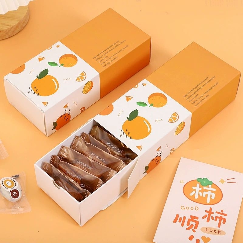 Hộp đựng bánh cookie quả cam,hoa đào