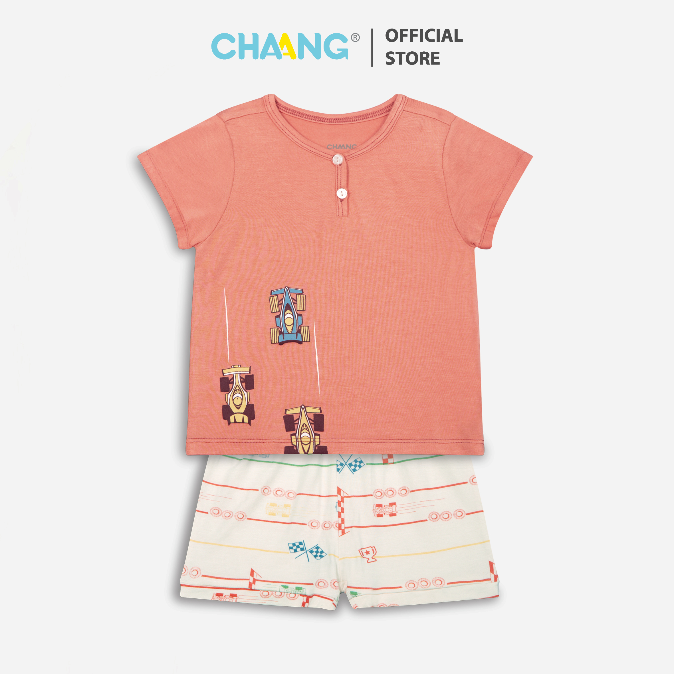 [CHAANG] Bộ Cộc Cho Bé Cổ Trụ Active Đỏ Chaang