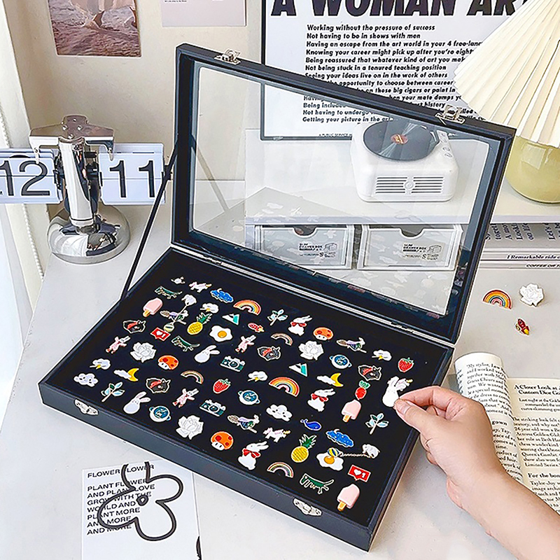 Bar Badge Storage Box Transparent Dust-proof Chest Pin Box Medal ...