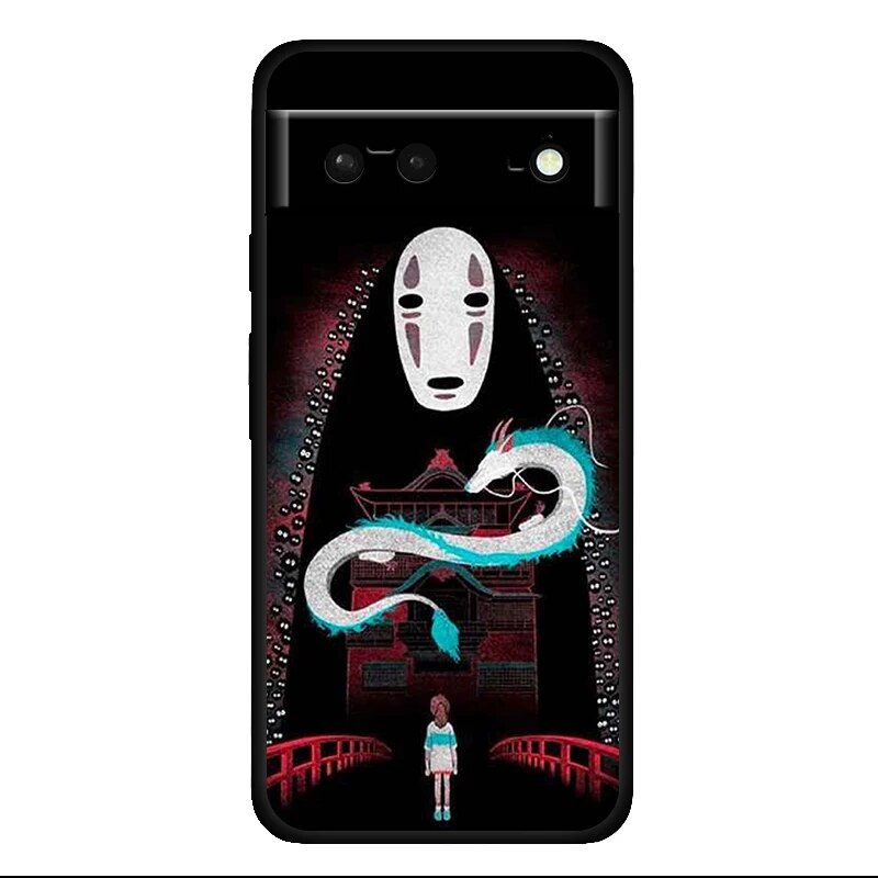 Anime Totoro für Google Pixel 8 7 6 Pro 6a 5 5a 4 4a xl 5g schwarze Handy hülle weiche stoß feste Hülle