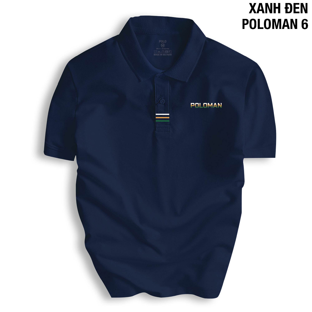 Áo thun POLOMAN 6 nam cổ bẻ BASIC CVC vải cá sấu co dãn thanh lịch.