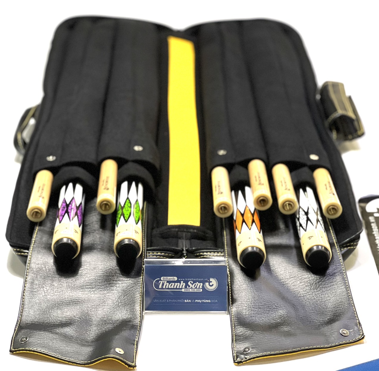 BAO ĐỰNG CƠ BiDa  Custom Da PU   Nhập Khẩu (4 cây 8 ngọn)