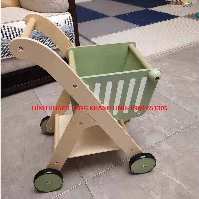 Đồ chơi xe đẩy siêu thị bằng gỗ  cho bé( nhiều mẫu)