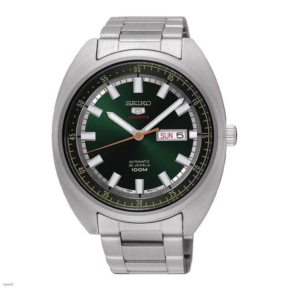 seiko 5 green dial watch