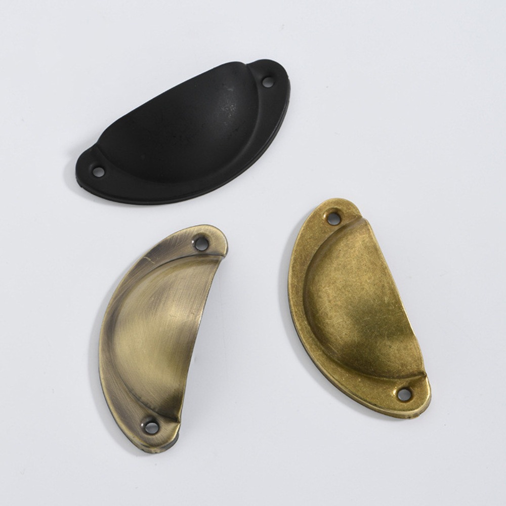 DJRGS Shell 2PCS Antique Door Knob Pull Handle Wardrobe Drawer Handle Door Handle Furniture Knobs Cupboard Handle