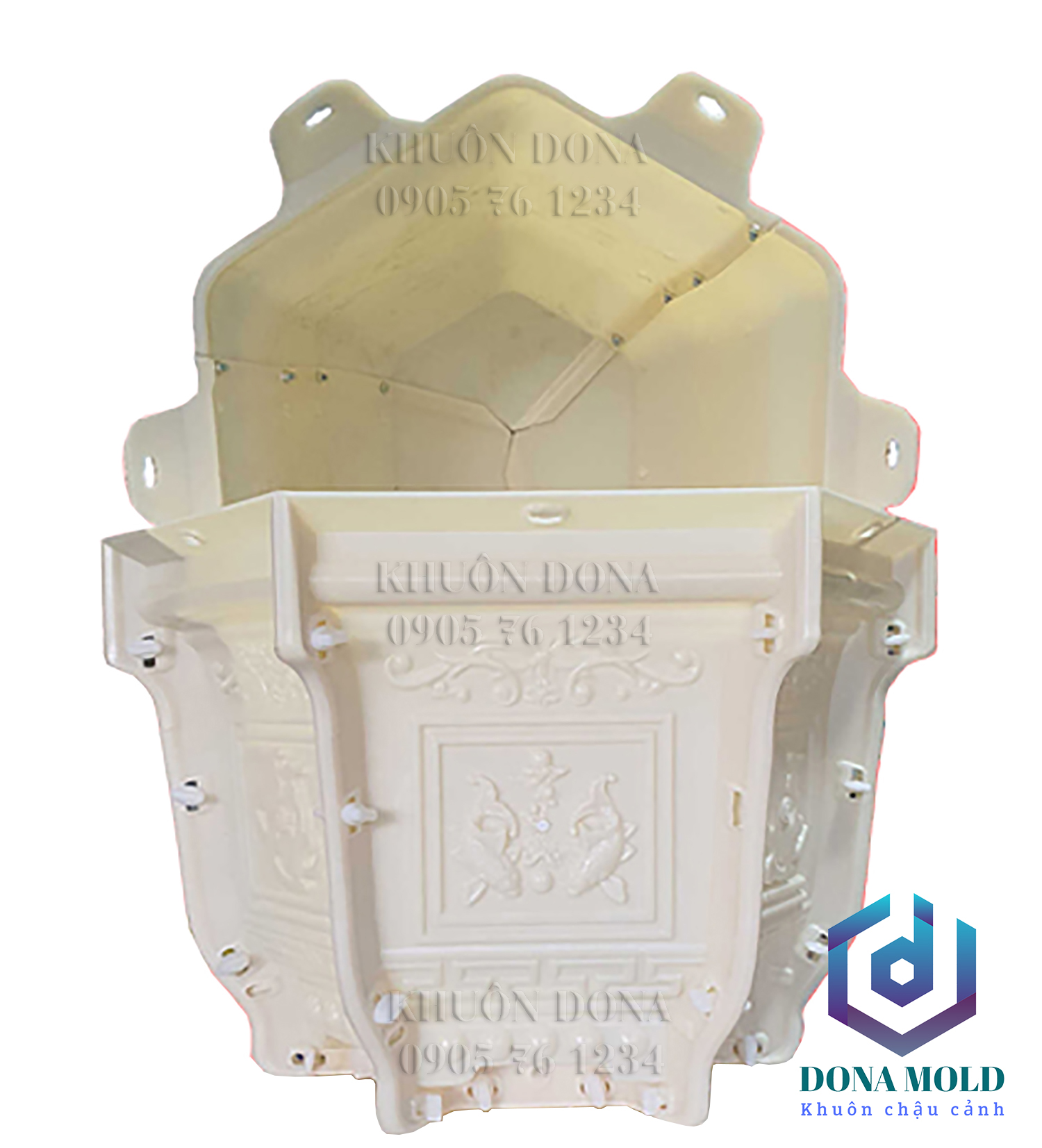 Khuôn Đúc Chậu Lục Giác 45 cm cao 35 cm .Khuôn Đúc Chậu Cảnh Nhựa ABS cao cấp