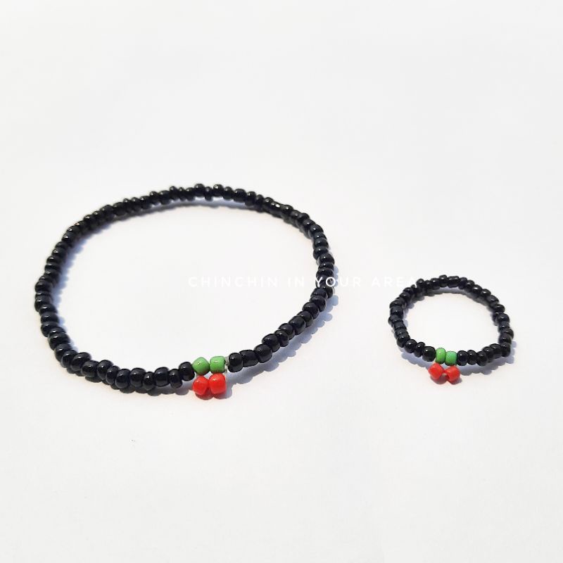 Bộ vòng tay & nhẫn cherry