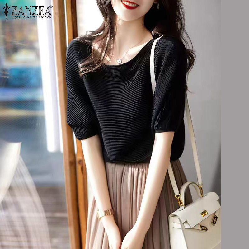 %E3%80%90Trending%E3%80%91%20ZANZEA%20Korean%C2%A0Style%20Women's%20Blouse%20Summer%20Casual%20New%20Fashion%20Batwing%20Sleeve%20O-Neck%20Loose%20Solid%20Top%20-%20Image%204