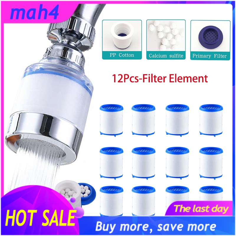 12PCS Faucet Water Purifier Filter Element Shower PP Cotton Filter Element Splash Filter Universal Tap Adapter for Kitchen Sink