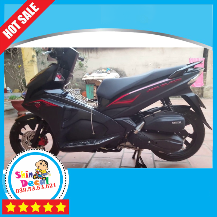 Tem rời dán xe air blade 2017 mẫu zin đỏ đen nhám cực đẹp, hàng 3 lớp chất lượng cao
