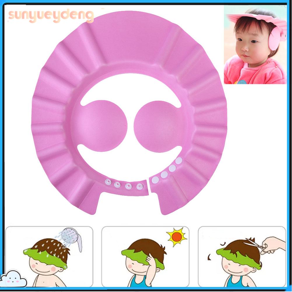 Adjustable Baby Kids Shampoo Cap Bath Shower Cap Wash Hair Ear Shield