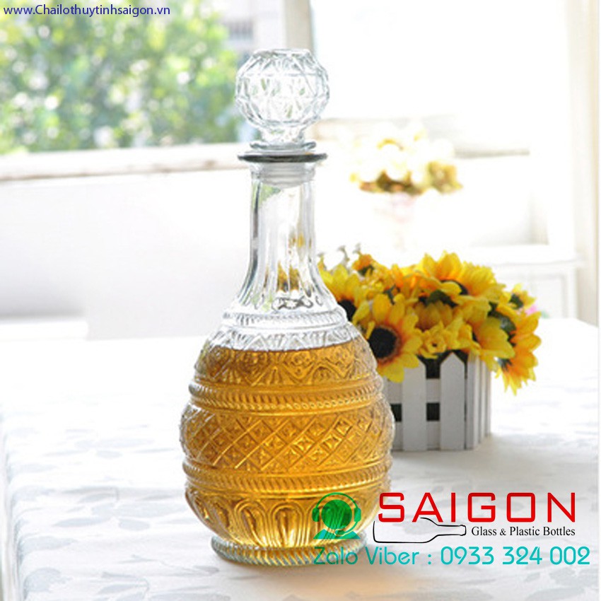 [ Rẻ Vô Địch ] Bình Thủy Tinh ngâm Ruou 750ml Sang Trọng