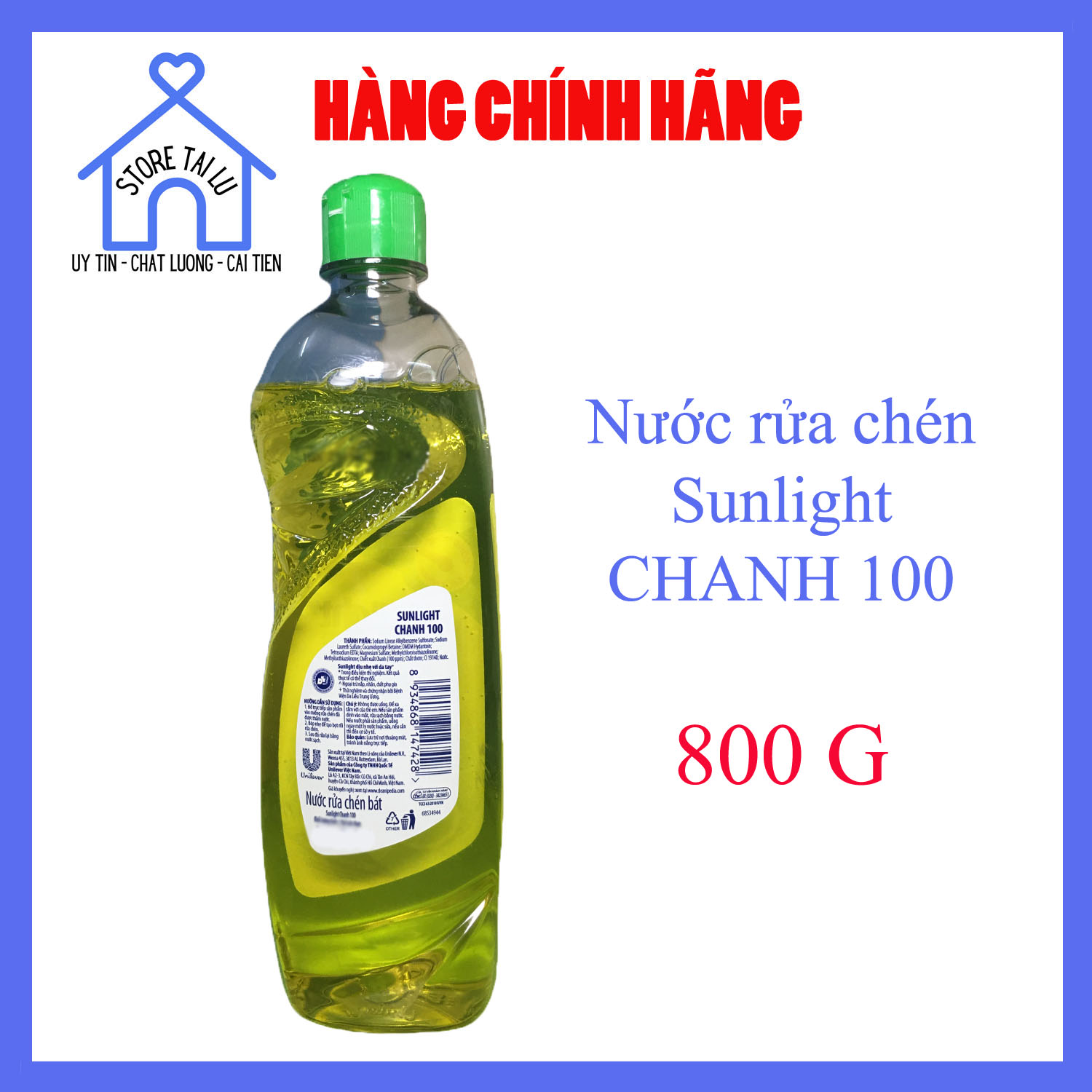 Nước rửa chén Sunlight 800g (Nhiều loại) | STORE TÀI LƯ
