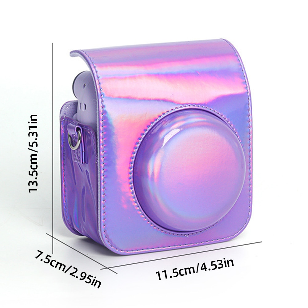 For Fujifilm Instax Mini 12 Camera Bag With Shoulder Strap For Instax Camera Protective Case PU Leather Soft Silicone Cover Bag