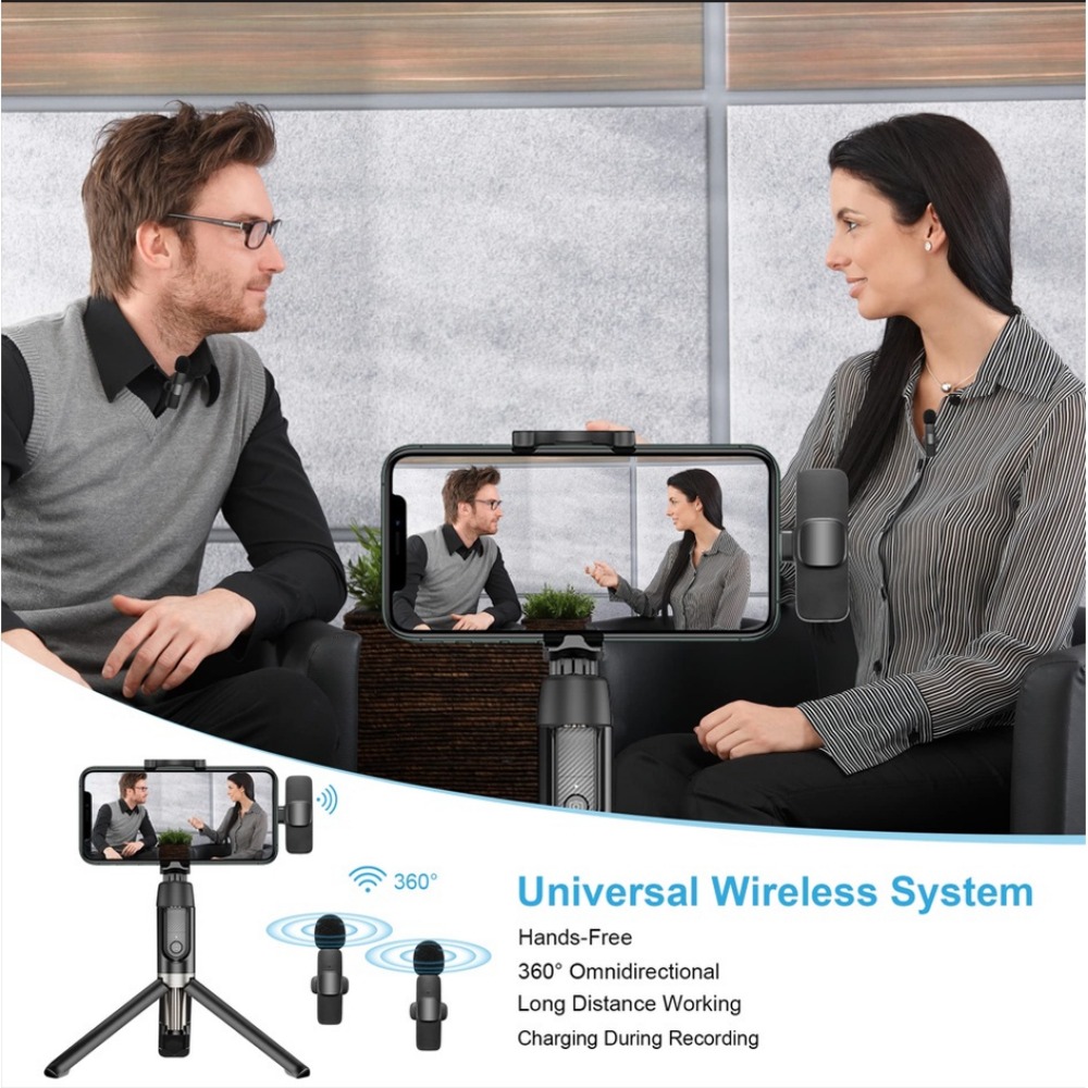🎙️COD+original+Ready Stock 🎙️K9 Wireless Microphone mic 2.4GHz for iPhone & Type-C with Clip Professional Mic Live Broadcast Mobile