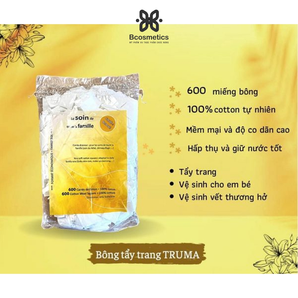 Bông tẩy trang truma 600m (600 miếng)