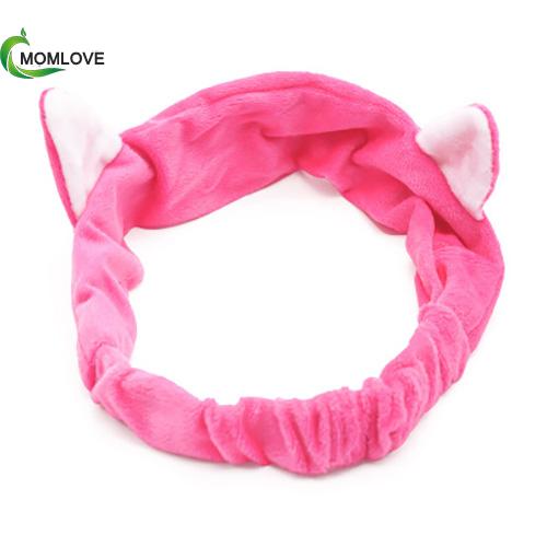 Comfortable and Stretchy Cat Ear Headband for Women Girls Bath and Make Up Tool