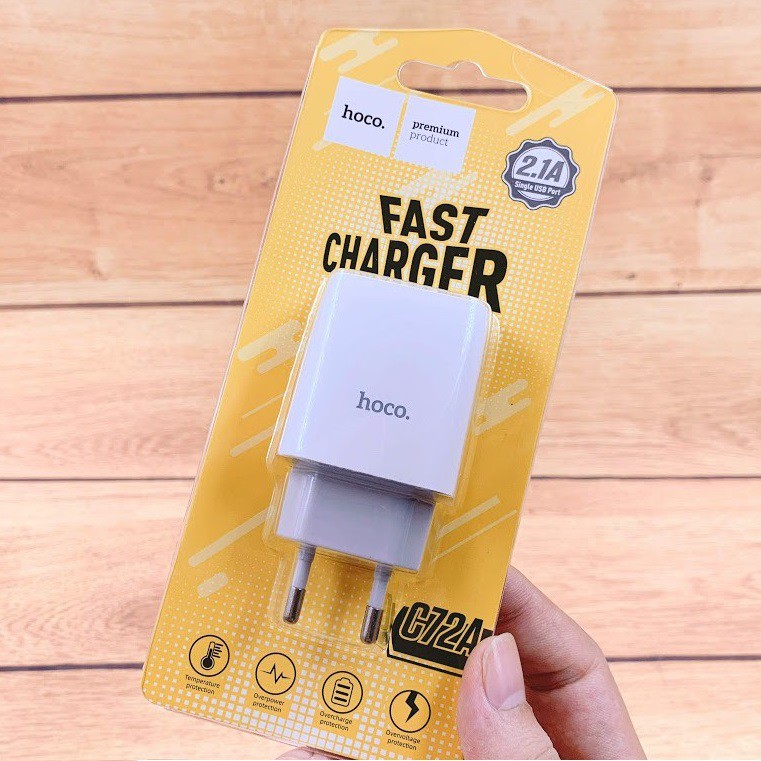 Củ Sạc Hoco  C72A 2.1A - HÀNG CHÍNH HÃNG