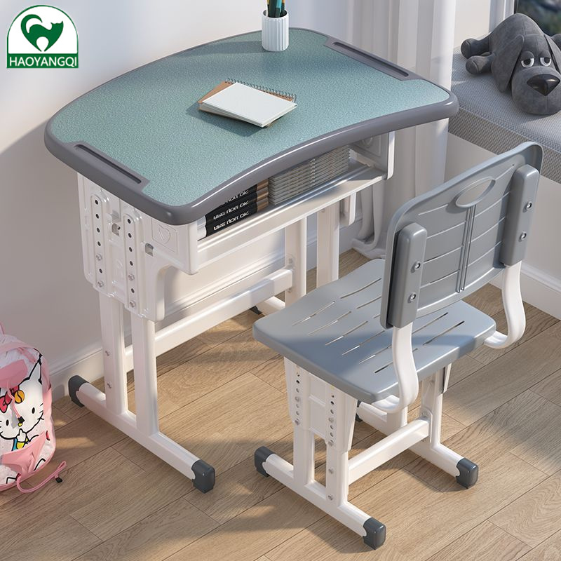 Student desk, chair, children's study table, simple writing table, student desk set Student study table and chair set