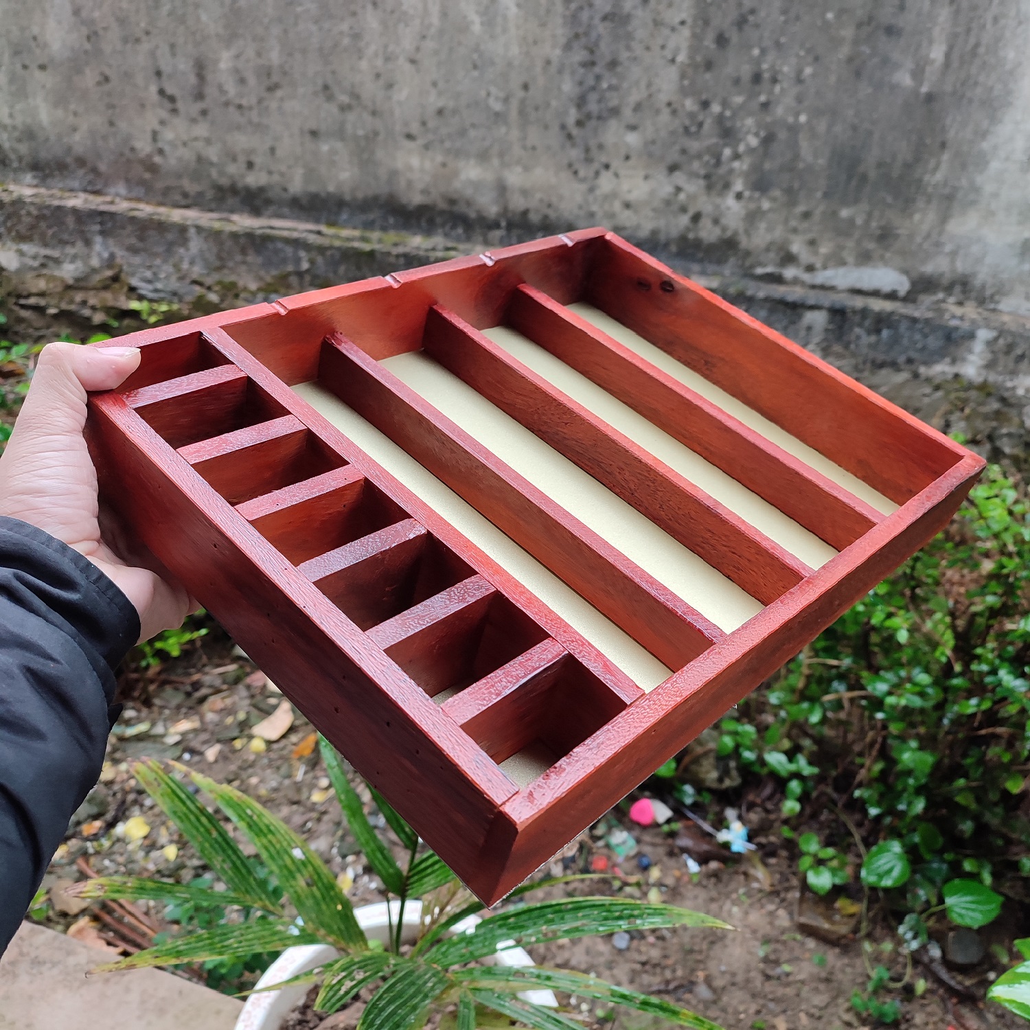 Khay đựng tông đơ cao cấp (Gỗ tự nhiên)
