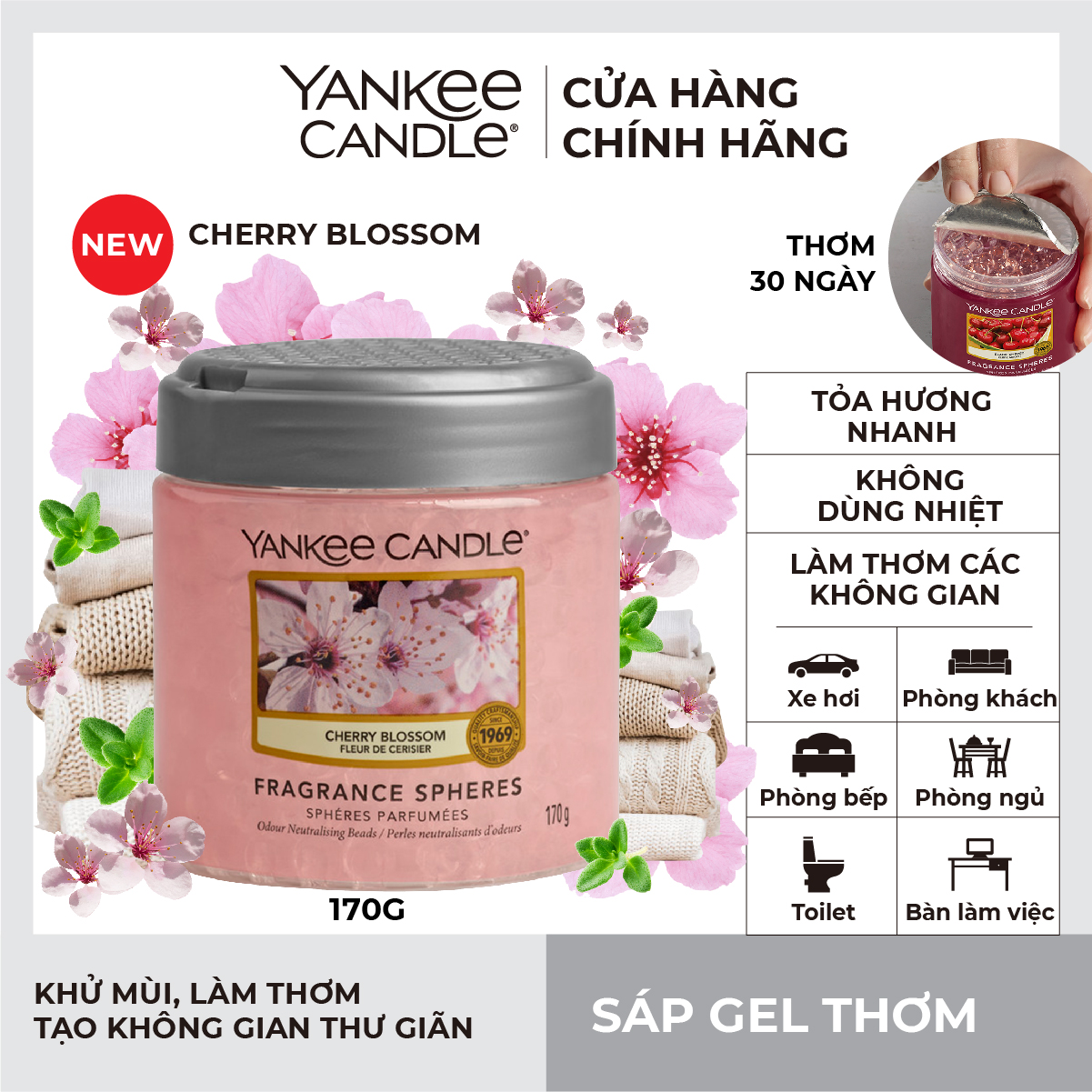 Sáp Gel Thơm Yankee Candle - Cherry Blossom