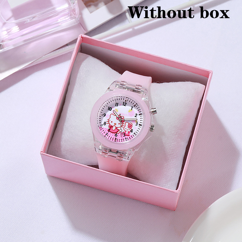 Sanrio Hello Kitty Watch Cartoon My Melody Kuromi Colorful Luminous Student Quartz Pointer Digital Watches Kids Holiday Gifts. 