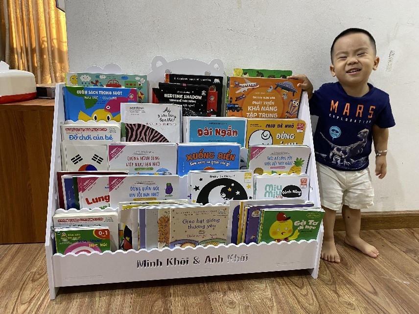 Kệ Sách Gấu 4 tự tháo lắp đa năng