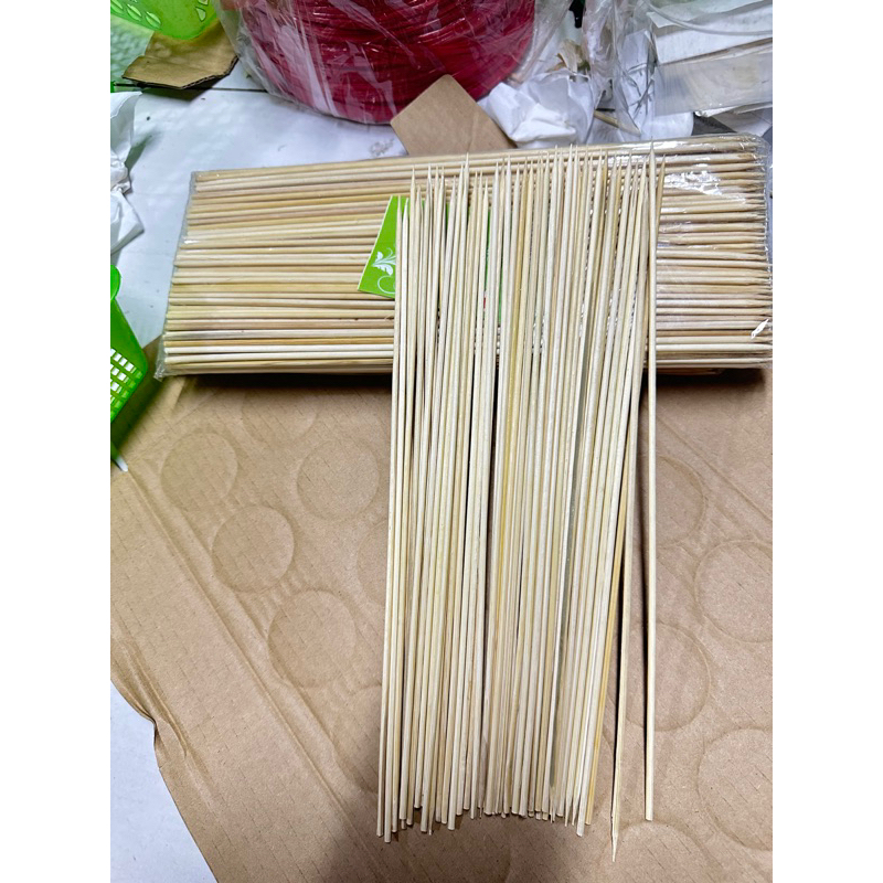 100 Tăm xiên tre - Que xiên thịt, xúc xích dài 30cm