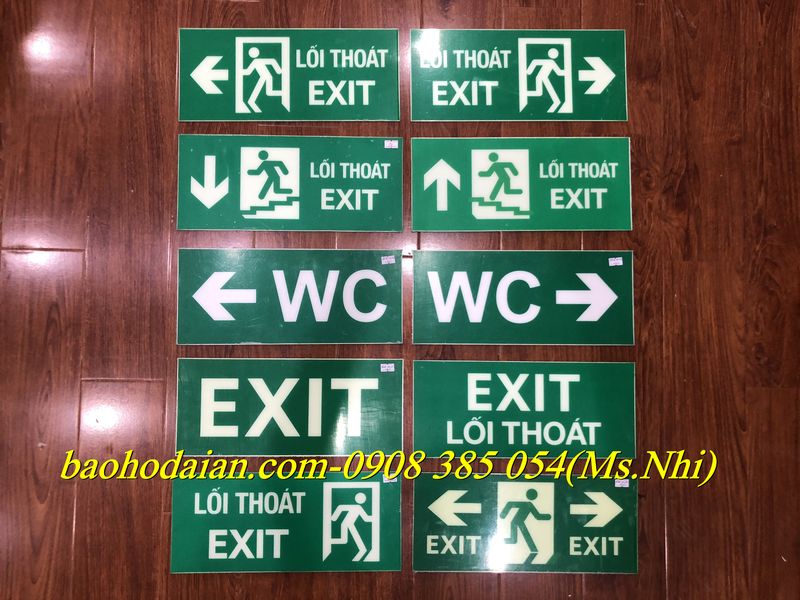 BIỂN THOÁT HIỂM EXIT DẠ QUANG KÍCH THƯỚC (35 X 15cm)- Hình thật
