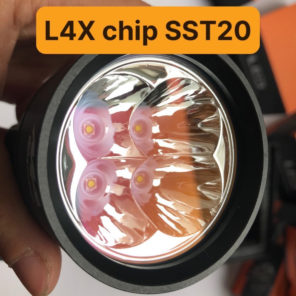 ĐÈN TRỢ SÁNG L4X  KÍNH ÁNH TÍM  CHÍP LED SST20 (BH12 THÁNG - SIÊU SÁNG - CHỐNG NƯỚC IP68)