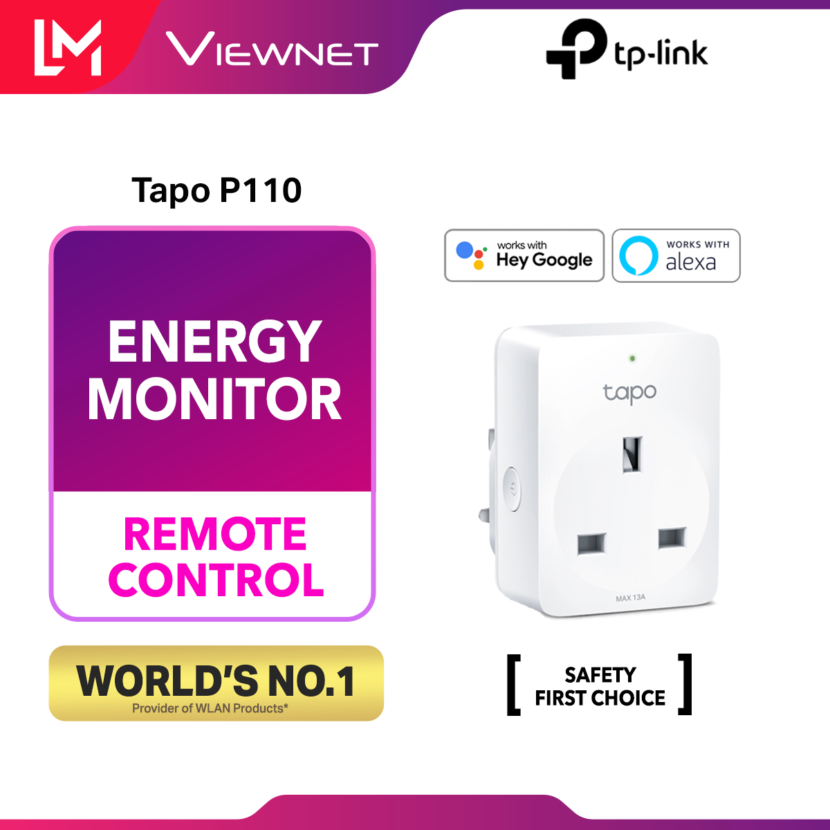 TP-Link Tapo P110 Mini Smart Wi-Fi Socket/Plug(Surpport Energy Monitoring,  Remote/Voice control, Schedule, etc.) TP-Link Tapo P110