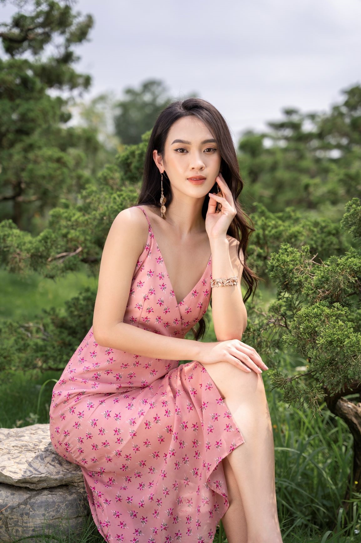 Đầm Hai Dây Đan Lưng Thân Sau Mã D3011-21